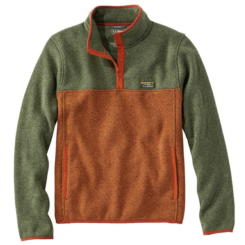 L.L.Bean Sweater Fleece Pullover, Colorblock men’s size Medium regular